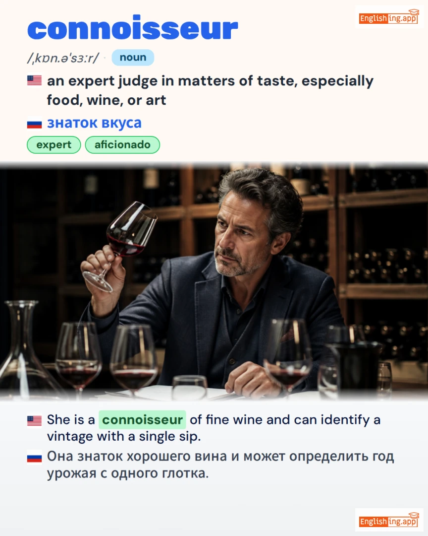 Connoisseur: English vocabulary meaning and example