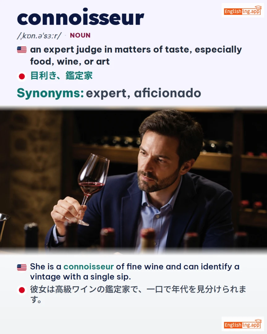Connoisseur: English vocabulary meaning and example