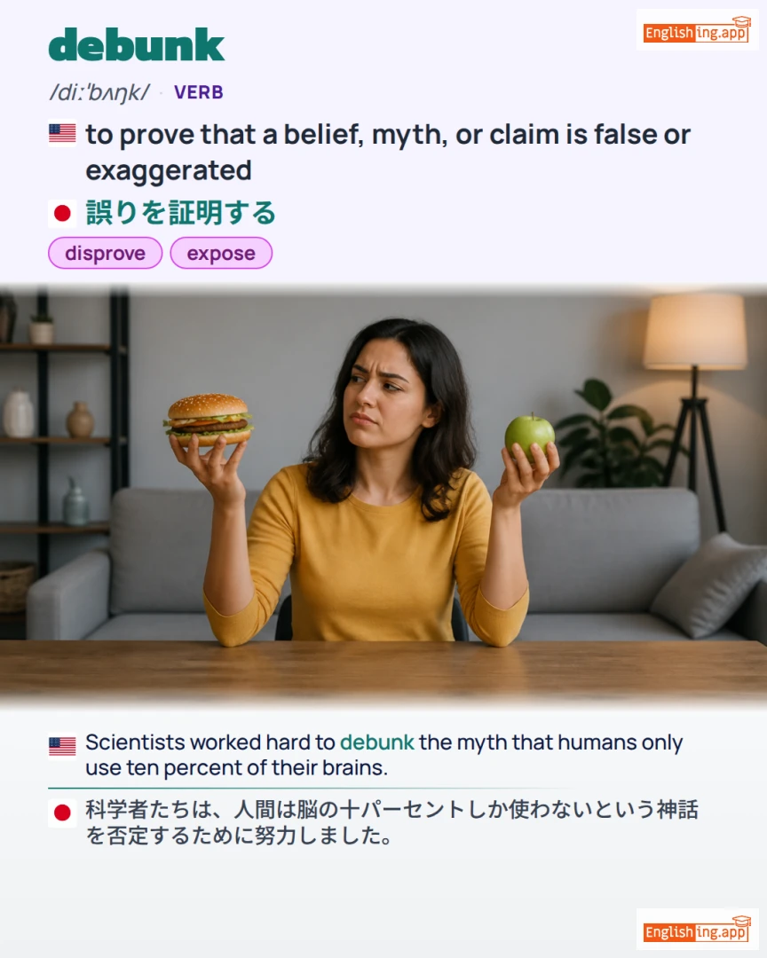 Debunk: English vocabulary meaning and example