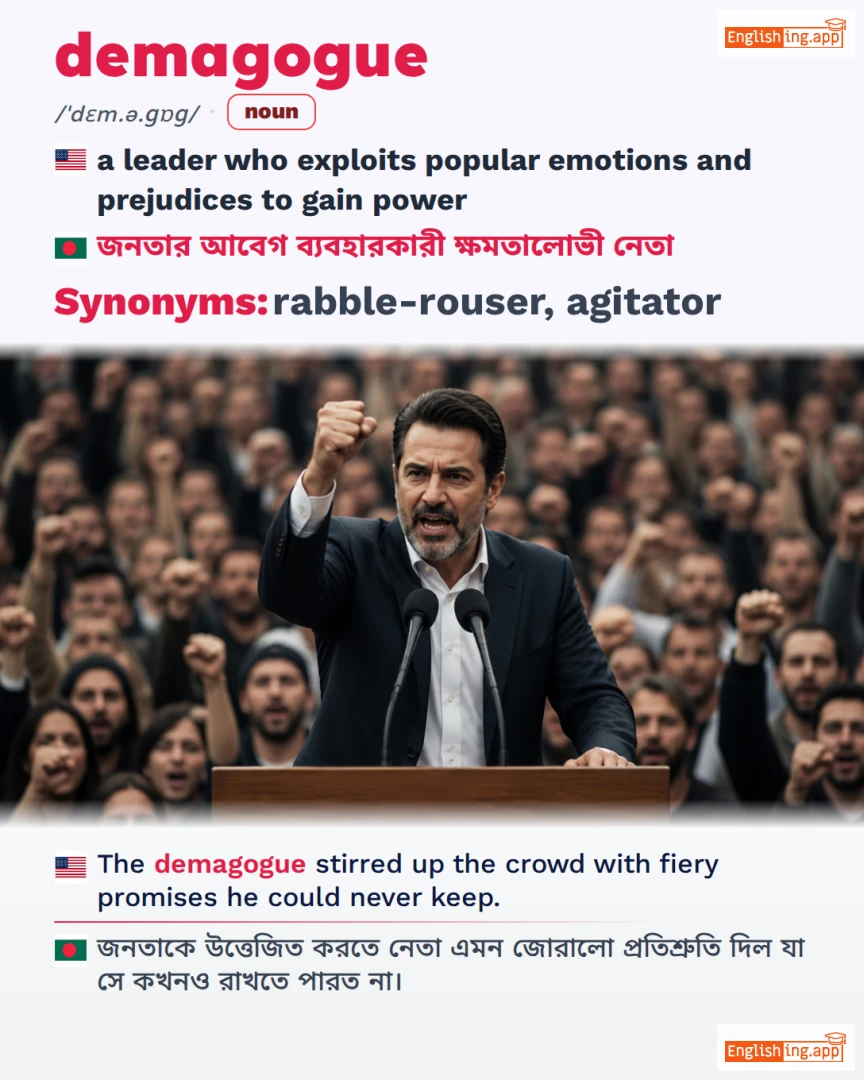 Demagogue: English vocabulary meaning and example