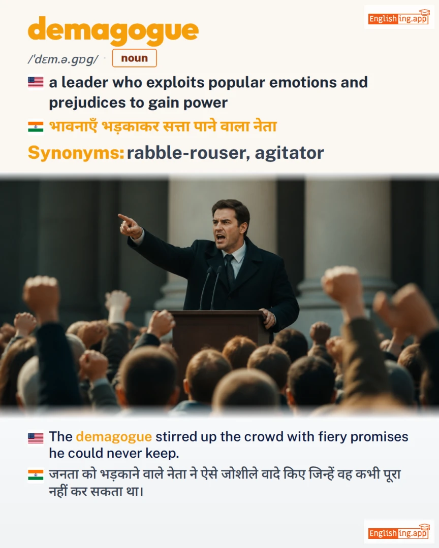 Demagogue: English vocabulary meaning and example