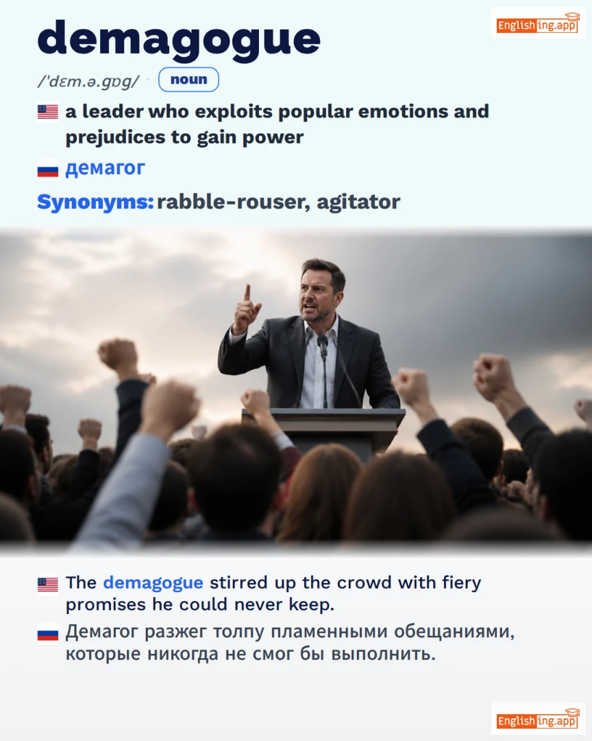 Demagogue: English vocabulary meaning and example