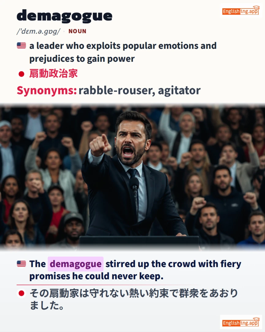 Demagogue: English vocabulary meaning and example