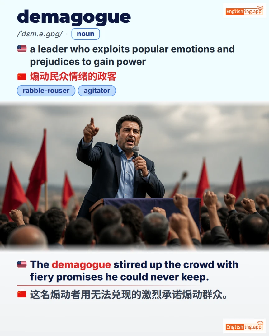 Demagogue: English vocabulary meaning and example