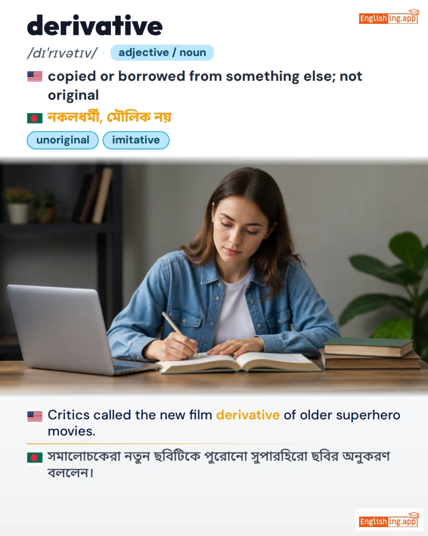 Derivative: English vocabulary meaning and example