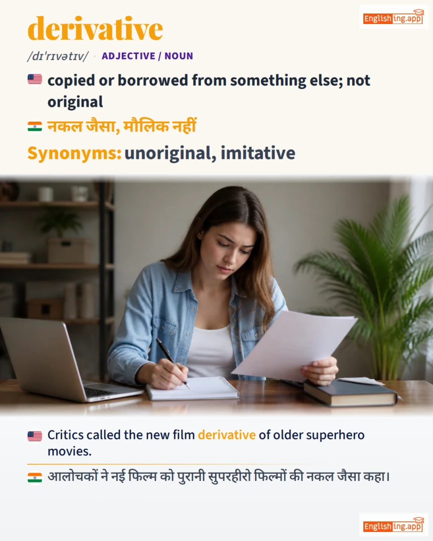 Derivative: English vocabulary meaning and example
