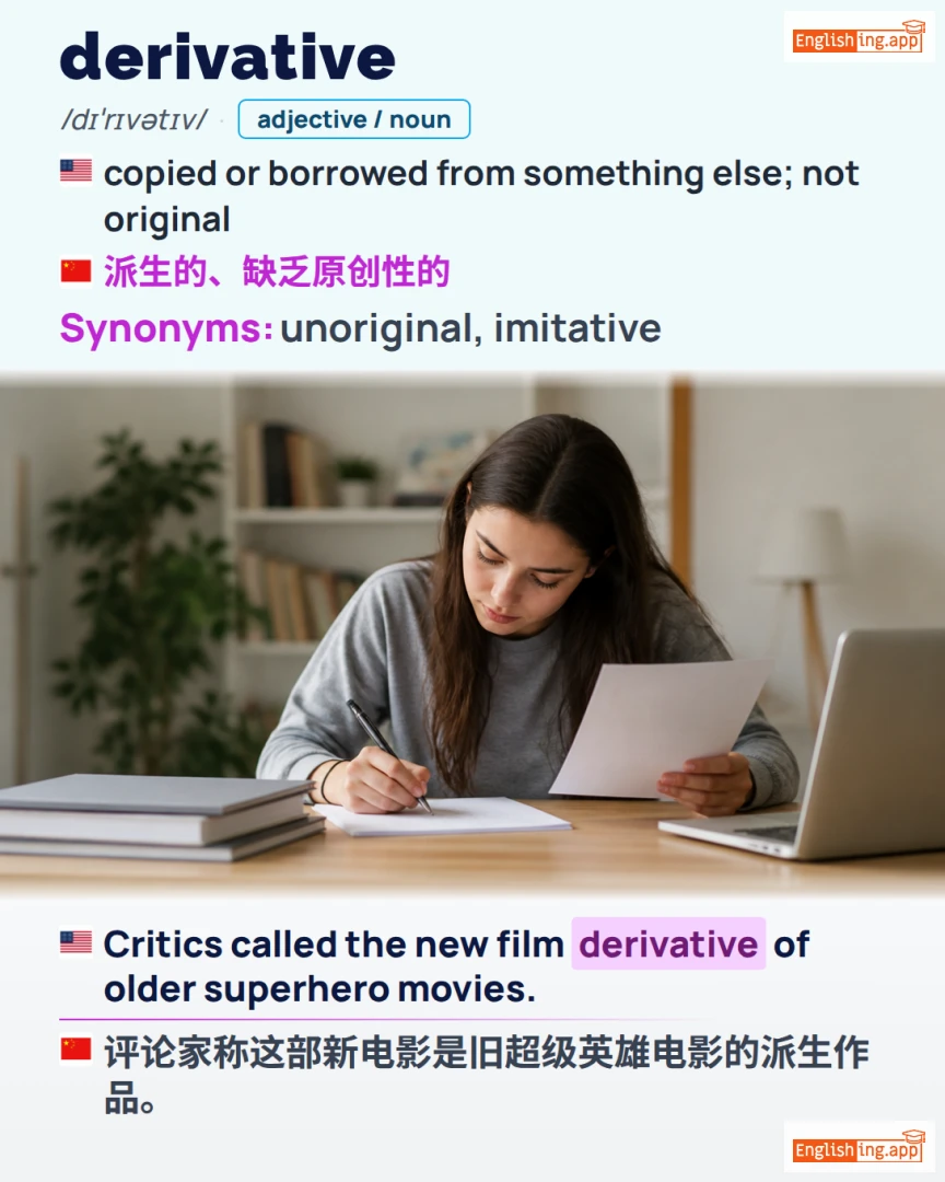 Derivative: English vocabulary meaning and example