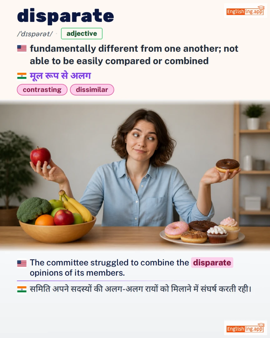Disparate: English vocabulary meaning and example