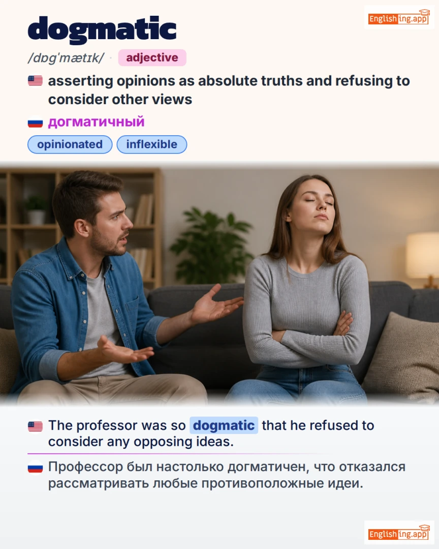 Dogmatic: English vocabulary meaning and example