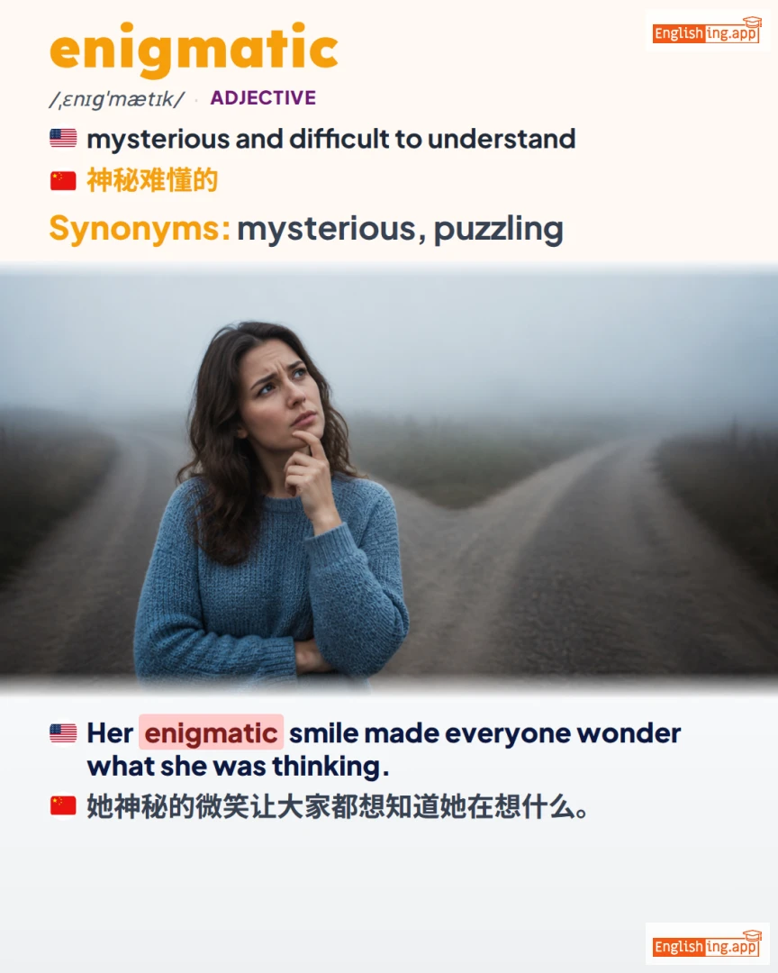 Enigmatic: English vocabulary meaning and example